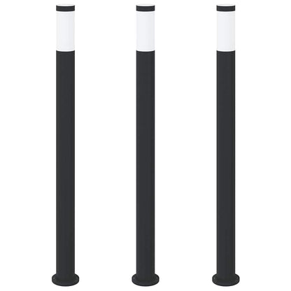 Lampioni a palo 3 pz 110 cm Acciaio Inox IP44 | homemem39