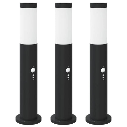 Lampioni a paletto con sensore 3 pz 50 cm Acciaio Inox IP44 | homemem39