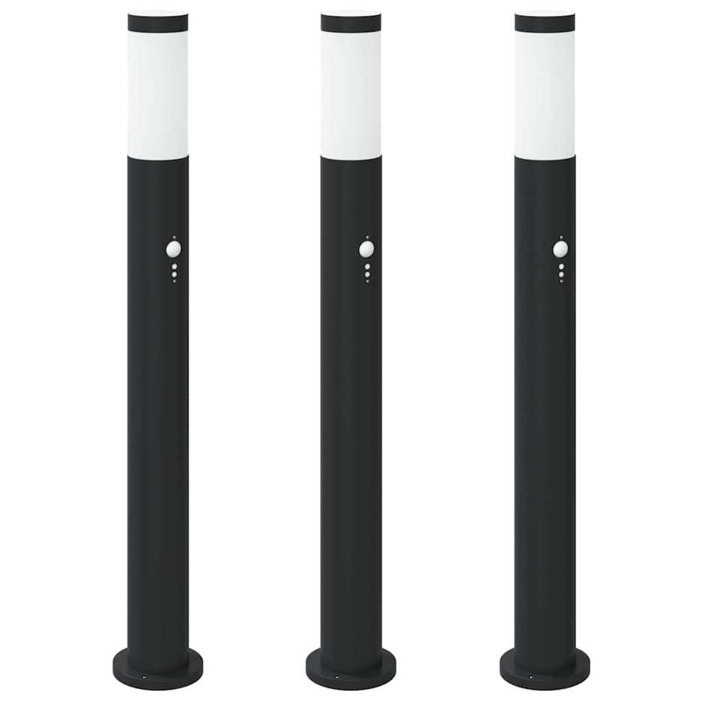 Lampioni a dissuasore con sensore 3 pz 80 cm Acciaio Inox IP44 | homemem39