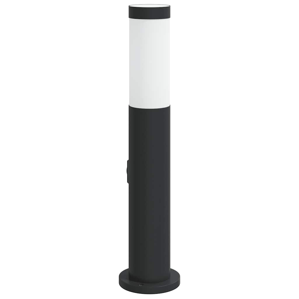 Lampada a paletto con presa elettrica 50 cm Acciaio Inox IP44 | homemem39