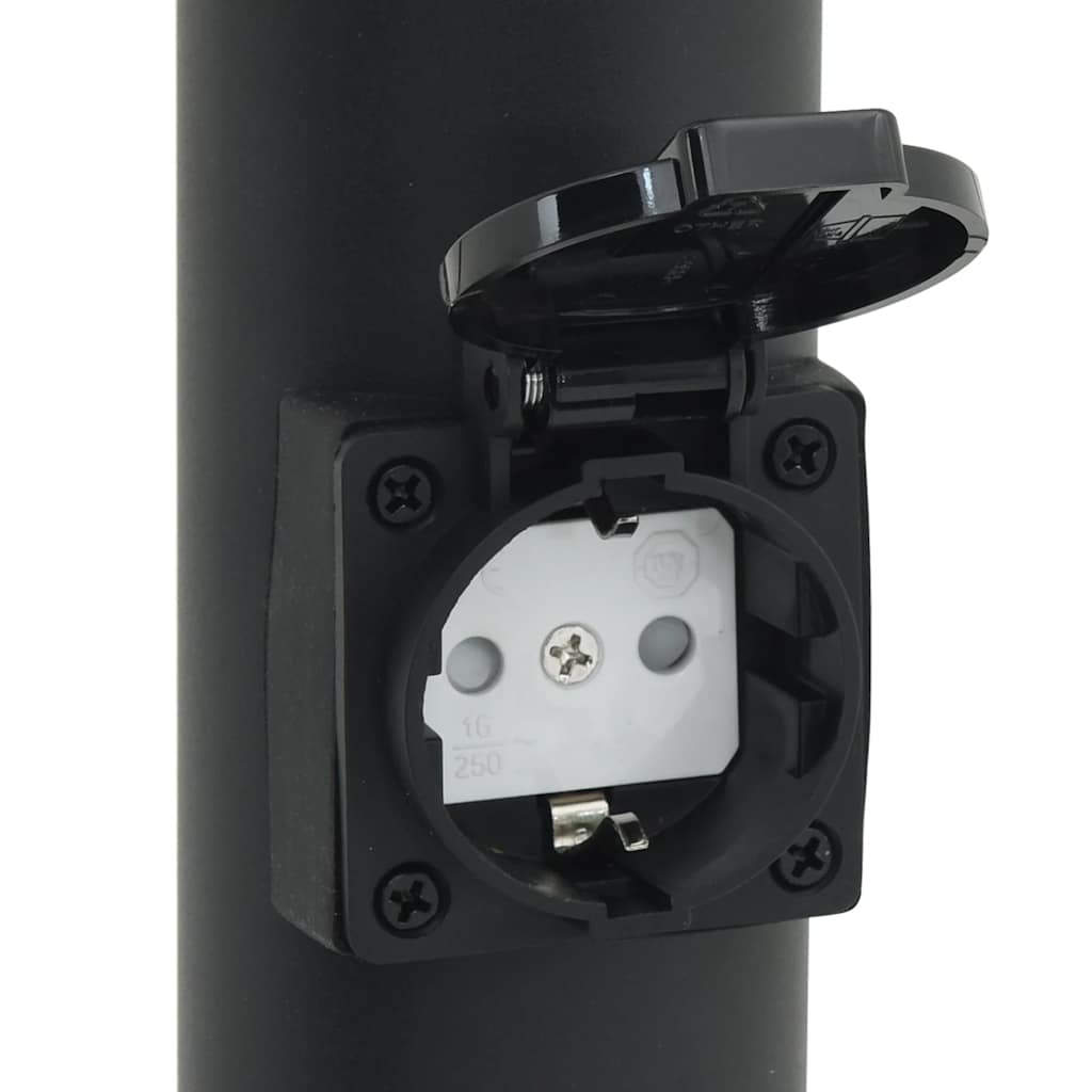 Lampada a paletto con presa elettrica 50 cm Acciaio Inox IP44 | homemem39