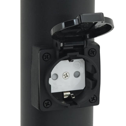 Lampada a paletto con presa elettrica 50 cm Acciaio Inox IP44 | homemem39