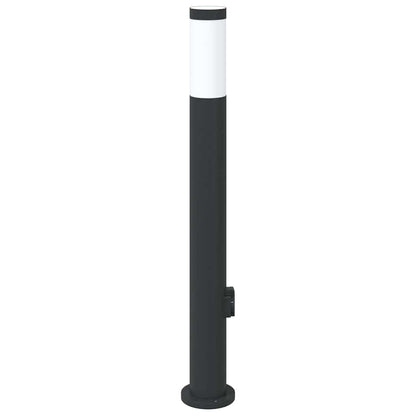 Lampada a paletto con presa elettrica 80 cm Acciaio Inox IP44