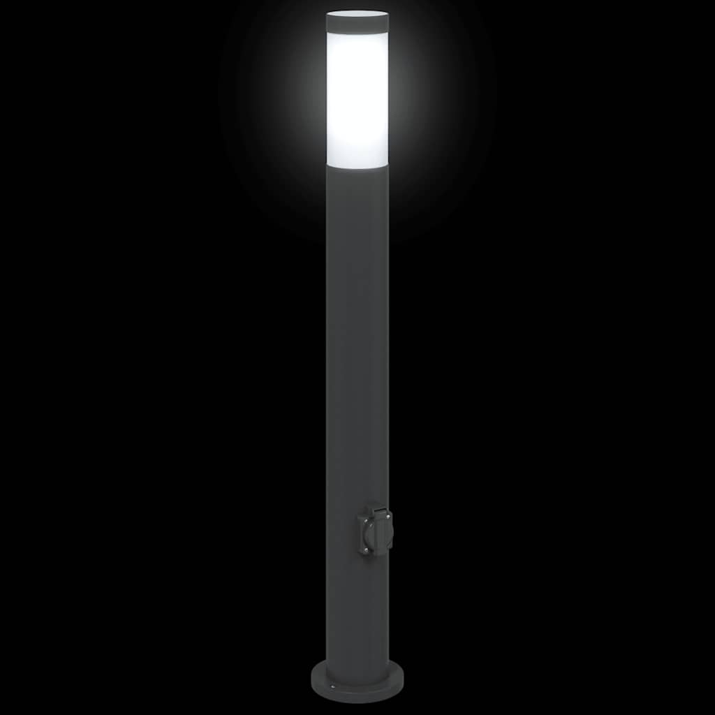 Lampada a paletto con presa elettrica 80 cm Acciaio Inox IP44 | homemem39