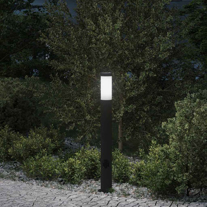 Lampada a paletto con presa elettrica 80 cm Acciaio Inox IP44 | homemem39