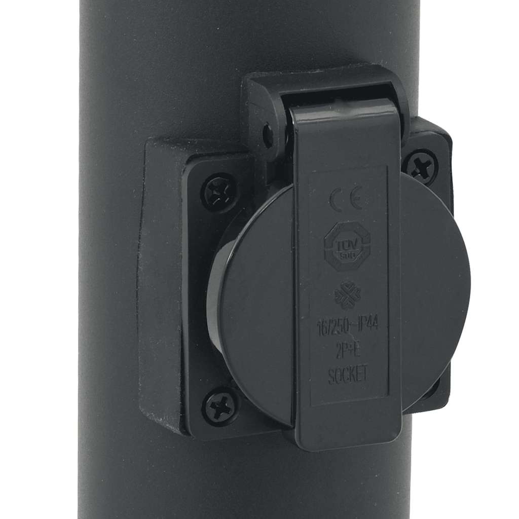 Lampioni a palo con presa elettrica 3 pz 80 cm Acciaio Inox IP44 | homemem39