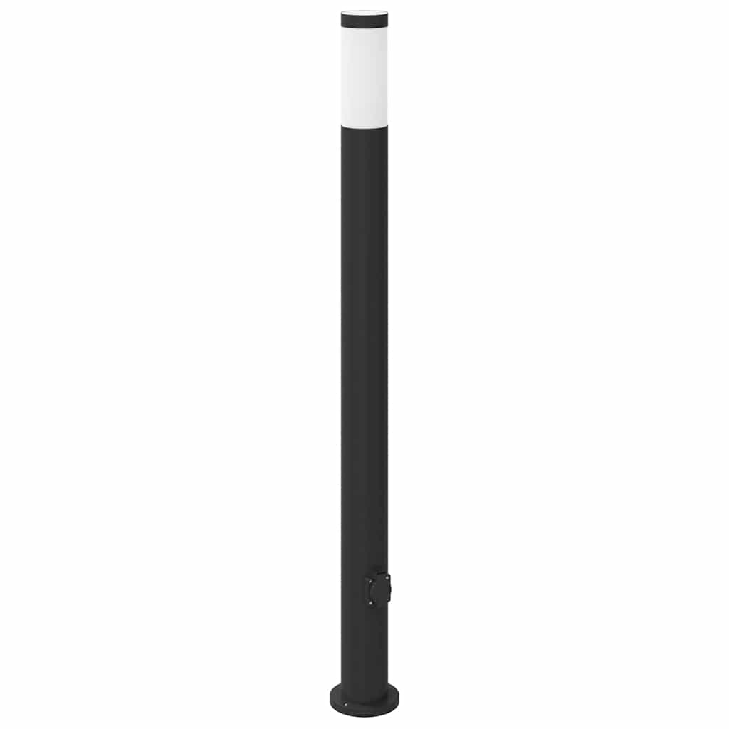 Lampada a paletto con presa elettrica 110 cm Acciaio Inox IP44 | homemem39