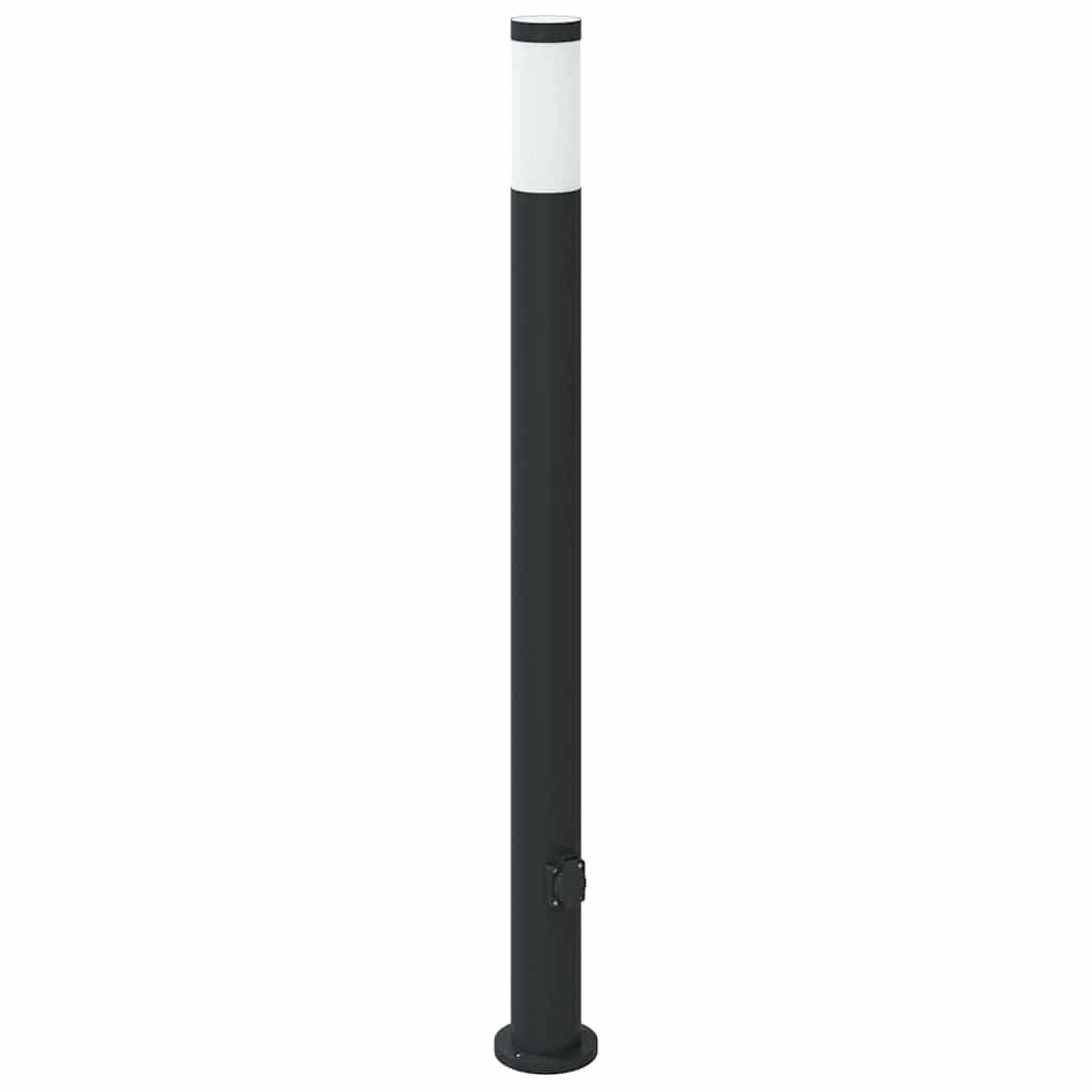 Lampada a paletto con presa elettrica 110 cm Acciaio Inox IP44