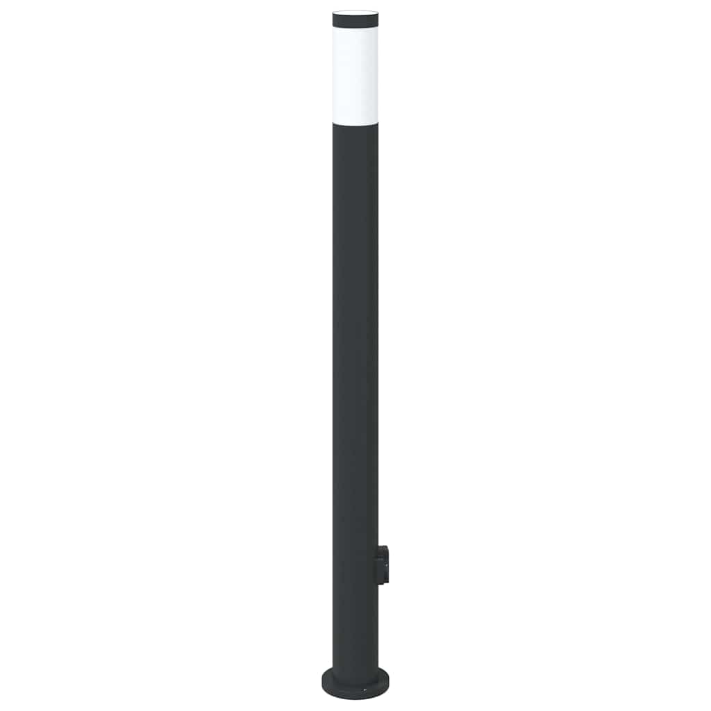 Lampada a paletto con presa elettrica 110 cm Acciaio Inox IP44