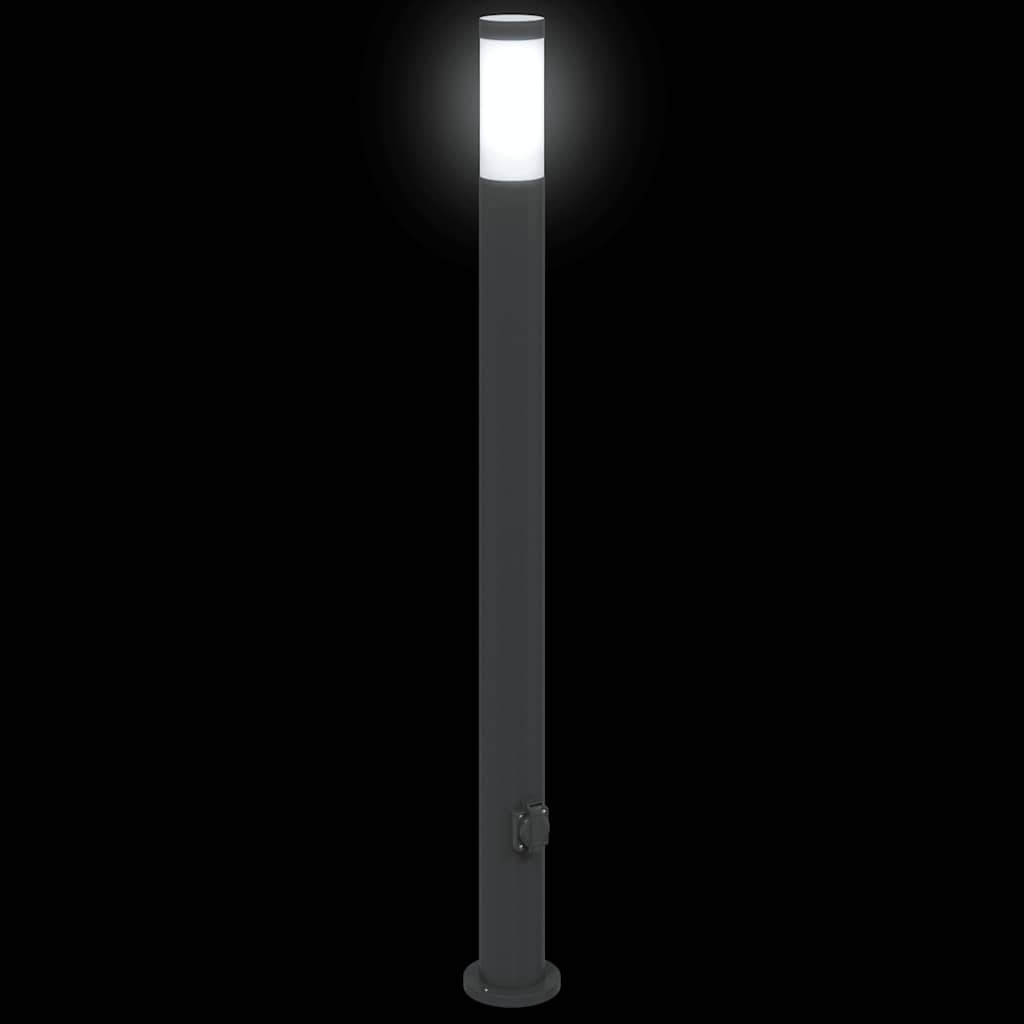Lampada a paletto con presa elettrica 110 cm Acciaio Inox IP44 | homemem39