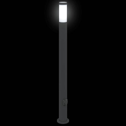 Lampada a paletto con presa elettrica 110 cm Acciaio Inox IP44 | homemem39