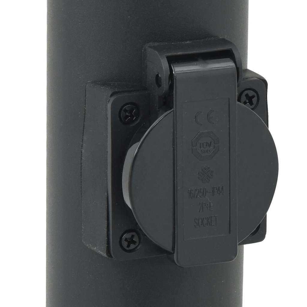 Lampada a paletto con presa elettrica 110 cm Acciaio Inox IP44 | homemem39
