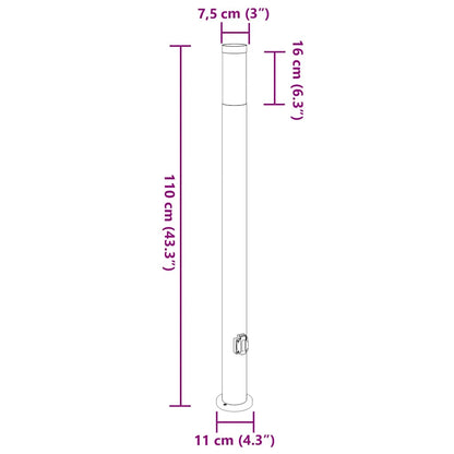 Lampioni a colonnina con presa elettrica 3 pz 110 cm Acciaio Inox IP44 | homemem39