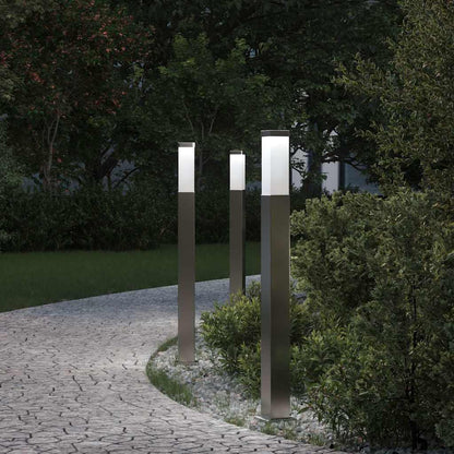Lampioni a palo 3 pz 80 cm Acciaio Inox IP44