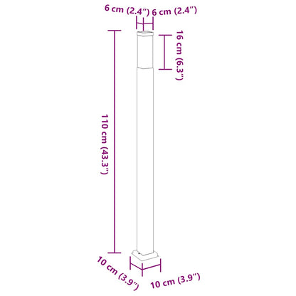 Lampada a paletto 110 cm in Acciaio Inox IP44 | homemem39