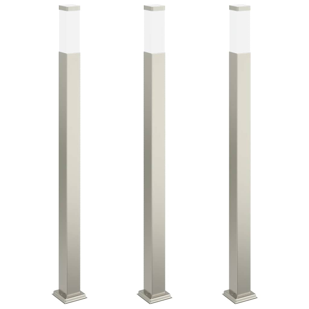 Lampioni a palo 3 pz 110 cm Acciaio Inox IP44 | homemem39