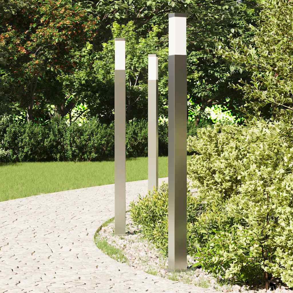 Lampioni a palo 3 pz 110 cm Acciaio Inox IP44 | homemem39