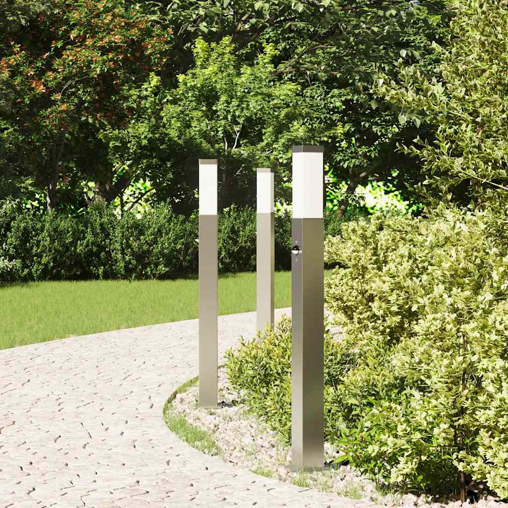 Lampioni a dissuasore con sensore 3 pz 80 cm Acciaio Inox IP44 | homemem39