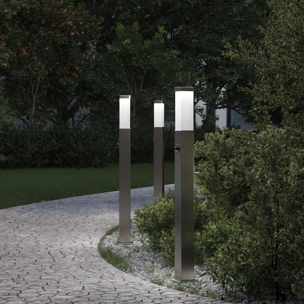 Lampioni a dissuasore con sensore 3 pz 80 cm Acciaio Inox IP44 | homemem39