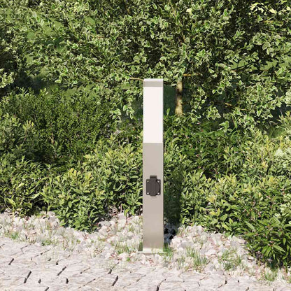 Lampada a paletto con presa elettrica 50 cm Acciaio Inox IP44 | homemem39