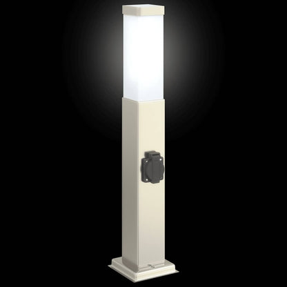Lampioni a palo con presa elettrica 3 pz 50 cm Acciaio Inox IP44 | homemem39