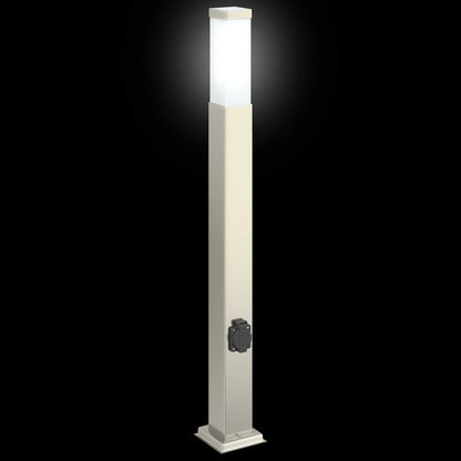 Lampada a paletto con presa elettrica 80 cm Acciaio Inox IP44 | homemem39