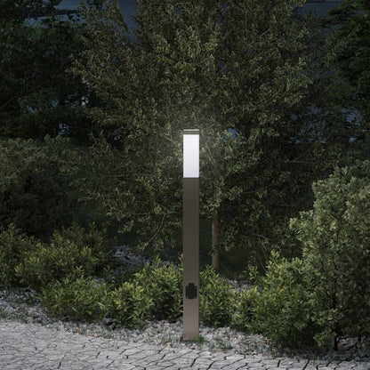 Lampada a paletto con presa elettrica 80 cm Acciaio Inox IP44 | homemem39