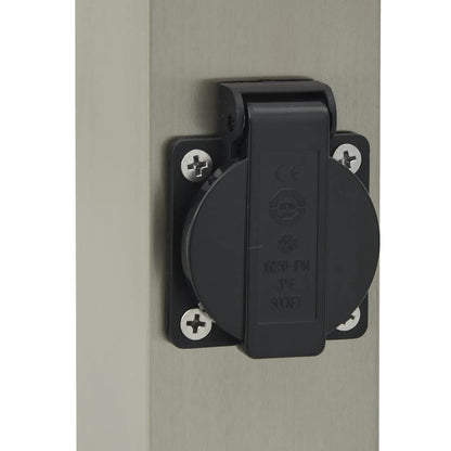 Lampioni a colonnina con presa elettrica 3 pz 80 cm Acciaio Inox IP44 | homemem39