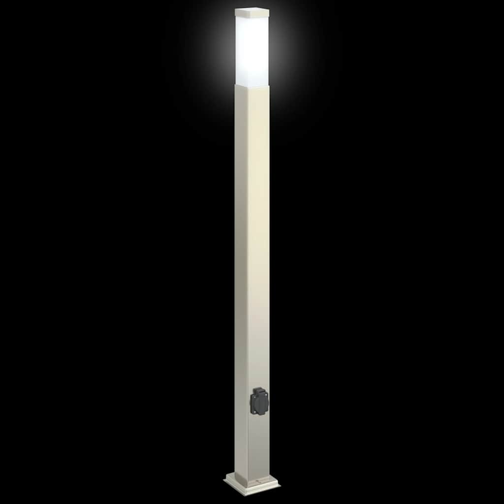 Lampada a paletto con presa elettrica 110 cm Acciaio Inox IP44 | homemem39