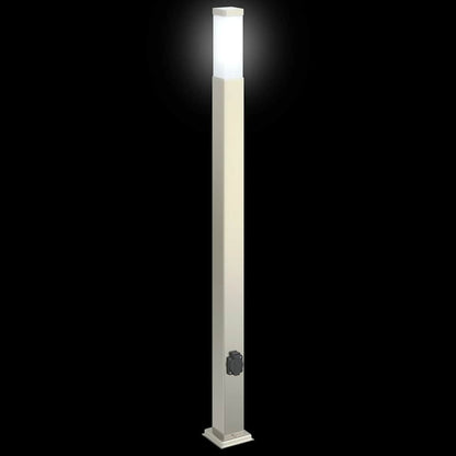 Lampada a paletto con presa elettrica 110 cm Acciaio Inox IP44 | homemem39