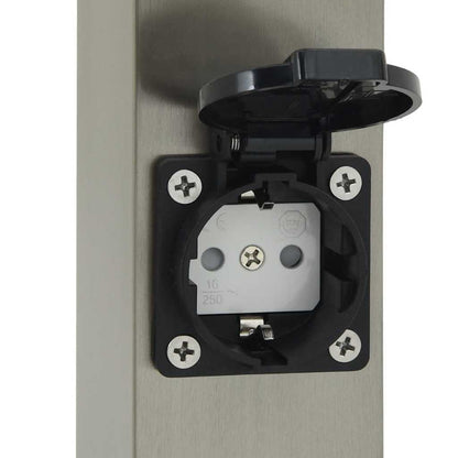 Lampioni a dissuasore con sensore e presa 3 pz 50 cm Acciaio Inox IP44 | homemem39