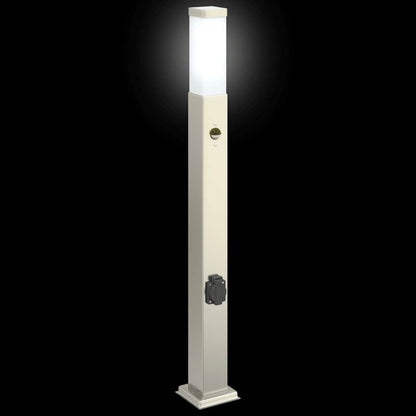 Lampada a paletto con sensore e presa 80 cm Acciaio Inox IP44 | homemem39