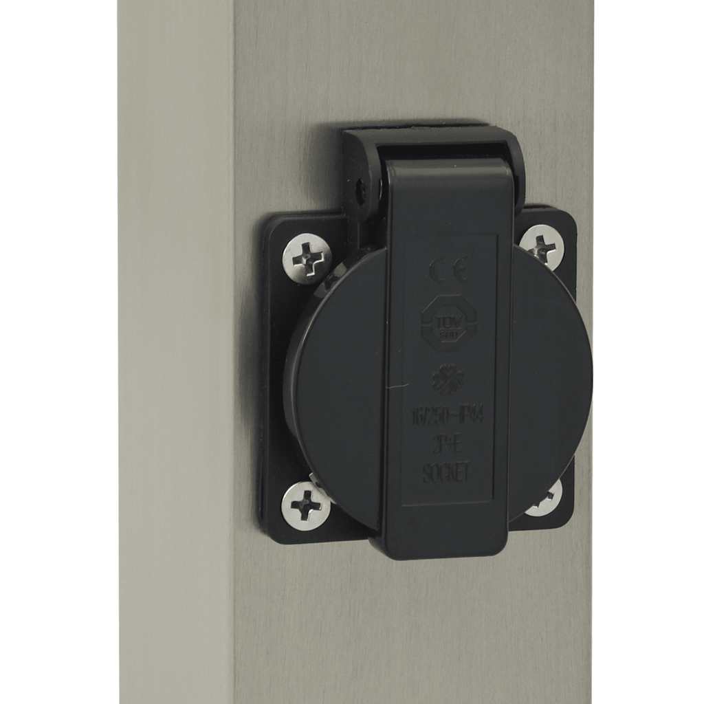 Lampada a paletto con sensore e presa 80 cm Acciaio Inox IP44 | homemem39