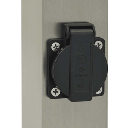 Lampada a paletto con sensore e presa 80 cm Acciaio Inox IP44 | homemem39