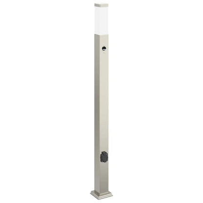 Lampada a paletto con sensore e presa 110 cm Acciaio Inox IP44 | homemem39