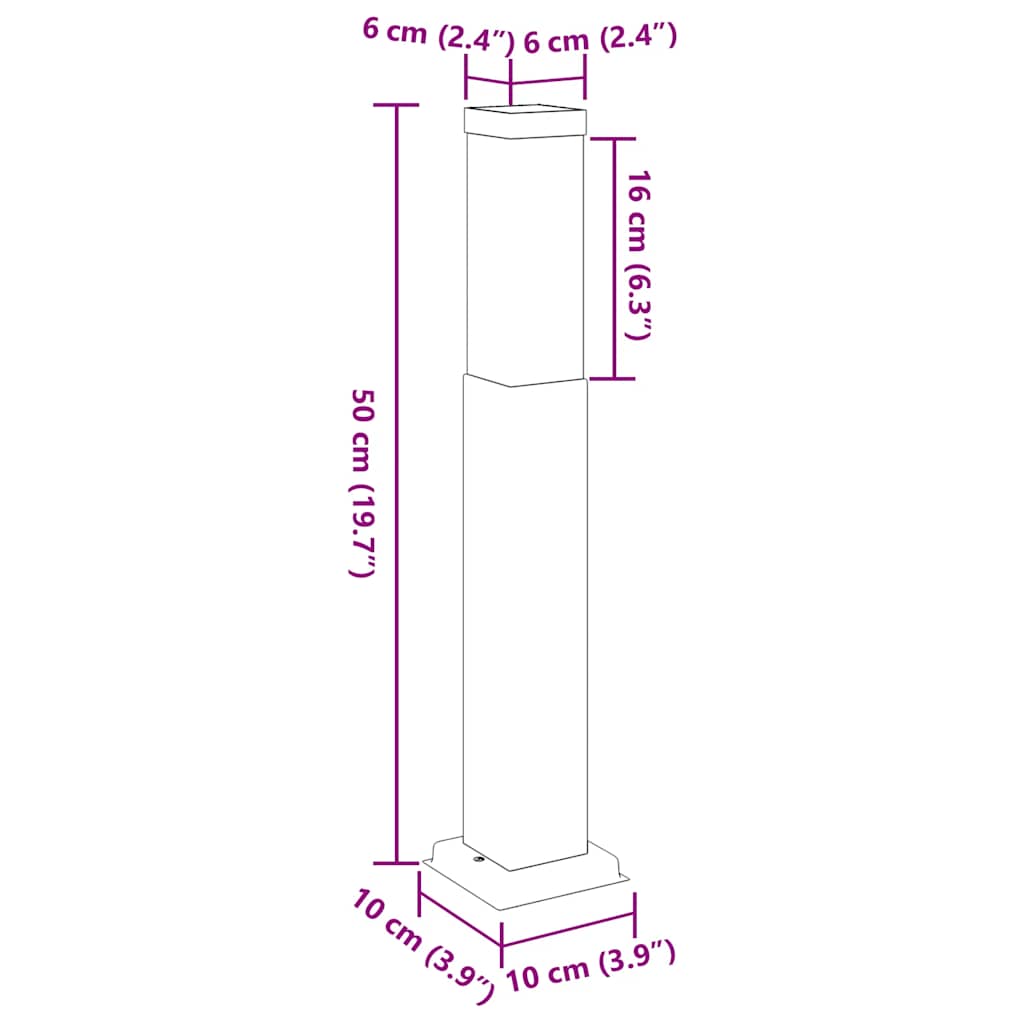 Lampada a paletto 50 cm Nera IP44 | homemem39