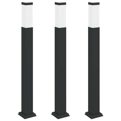 Lampioni a palo 3 pz 80 cm Nero IP44 | homemem39
