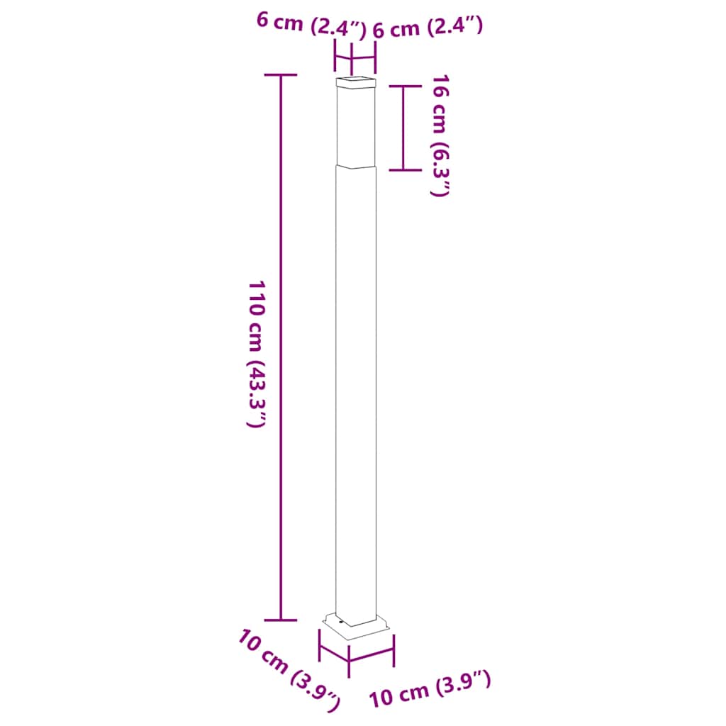 Lampioni a palo 3 pz 110 cm Nero IP44 | homemem39