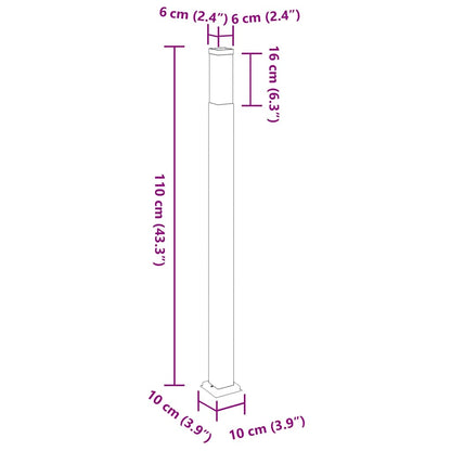 Lampioni a palo 3 pz 110 cm Nero IP44 | homemem39