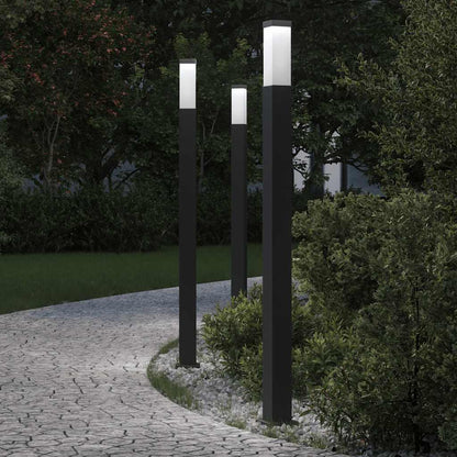 Lampioni a palo 3 pz 110 cm Nero IP44 | homemem39