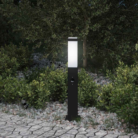 Lampada a paletto con sensore 50 cm Nera IP44 | homemem39