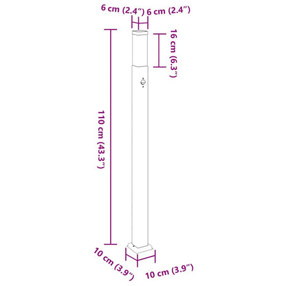 Lampada a paletto con sensore 110 cm Nera IP44 | homemem39