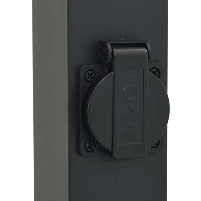 Lampada a paletto con presa elettrica 50 cm Nera IP44 | homemem39