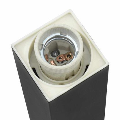 Lampada a paletto con presa elettrica 50 cm Nera IP44 | homemem39