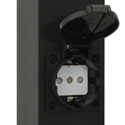 Lampioni a palo con presa elettrica 3 pz 50 cm Nero IP44 | homemem39