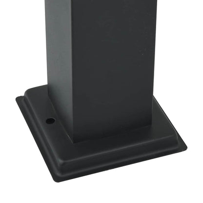 Lampioni a palo con presa elettrica 3 pz 50 cm Nero IP44 | homemem39