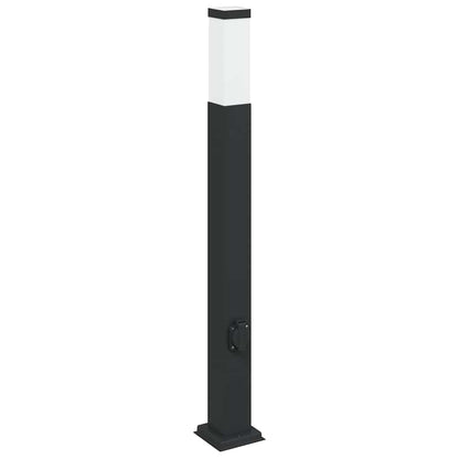 Lampada a paletto con presa elettrica 80 cm Nera IP44 | homemem39