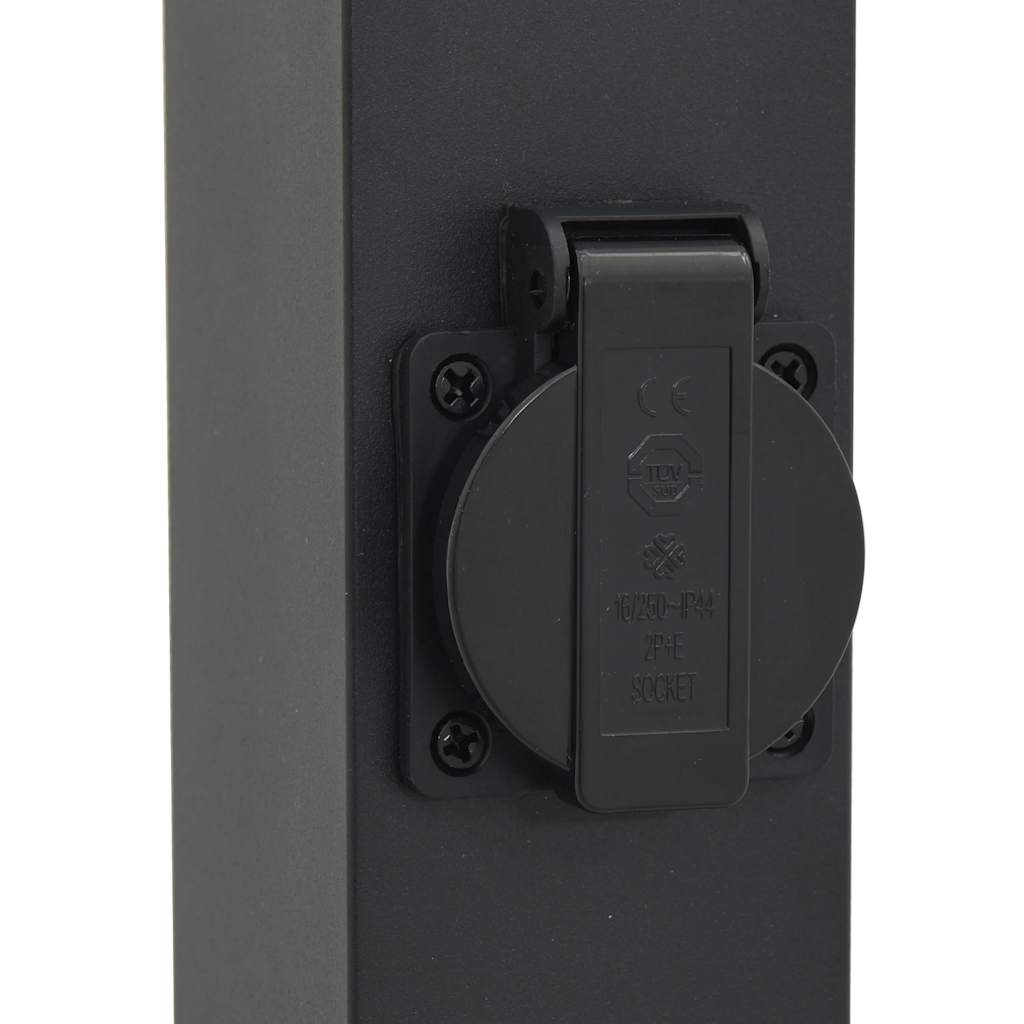 Lampada a paletto con presa elettrica 80 cm Nera IP44 | homemem39