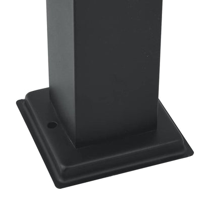 Lampioni a palo con presa elettrica 3 pz 80 cm Nero IP44 | homemem39