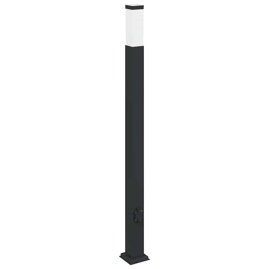 Lampada a paletto con presa di corrente 110 cm Nera IP44 | homemem39